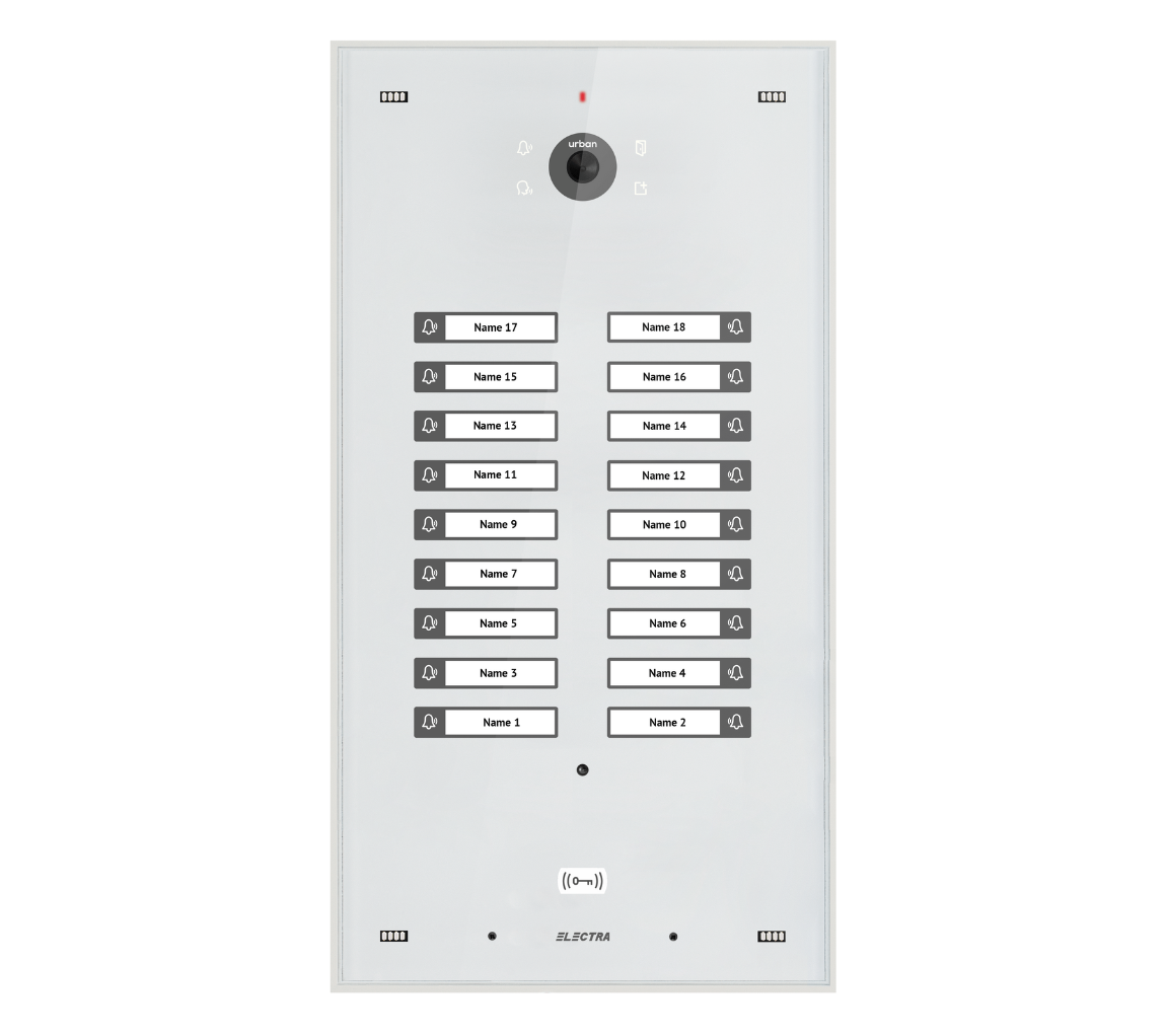 URBAN VIDEO AUßENEINHEIT – 18 FAMILIEN, AUFPUTZ/UNTERPUTZ, WEIß