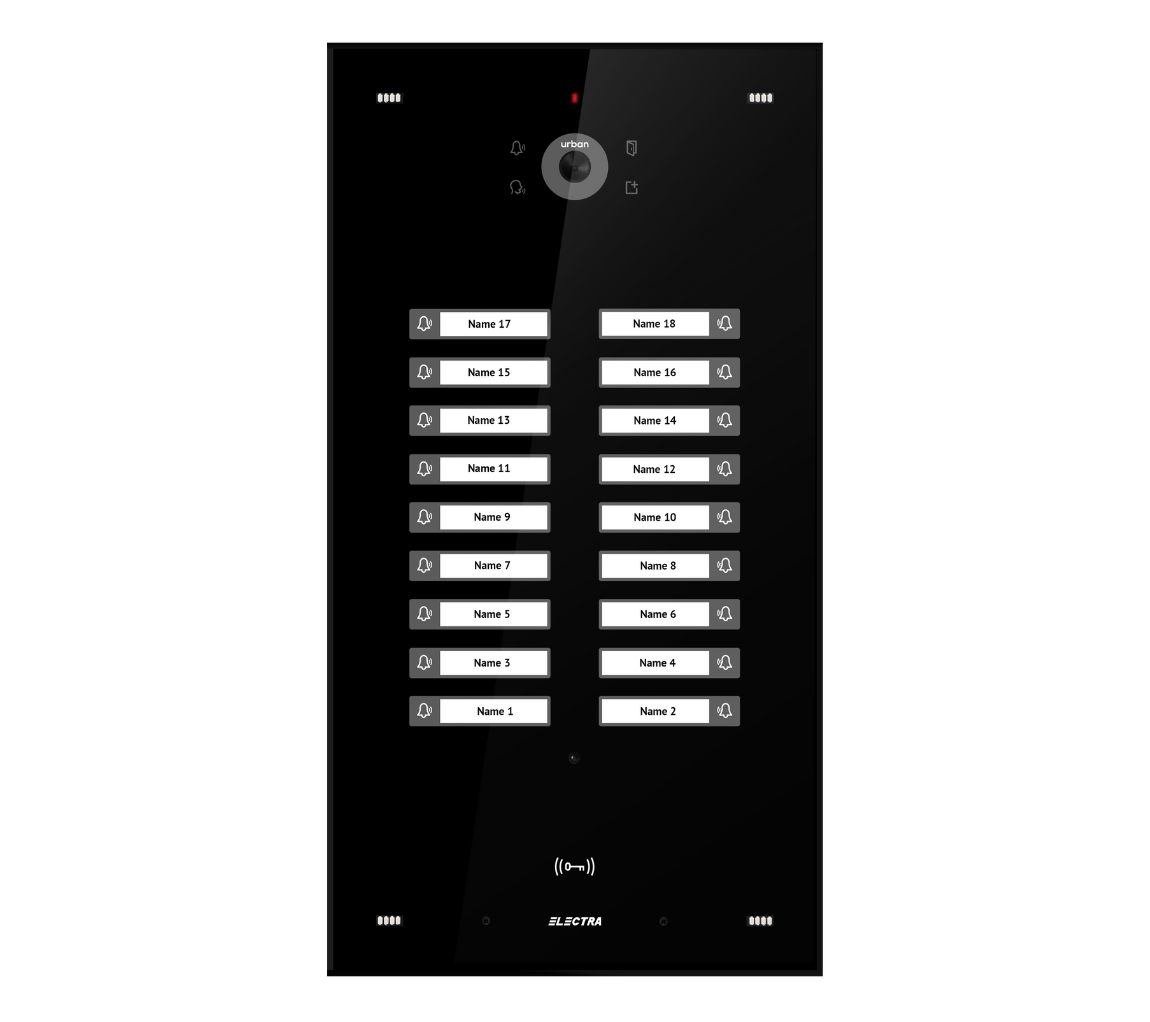 URBAN VIDEO AUßENEINHEIT – 18 FAMILIEN, AUFPUTZ/UNTERPUTZ, SCHWARZ