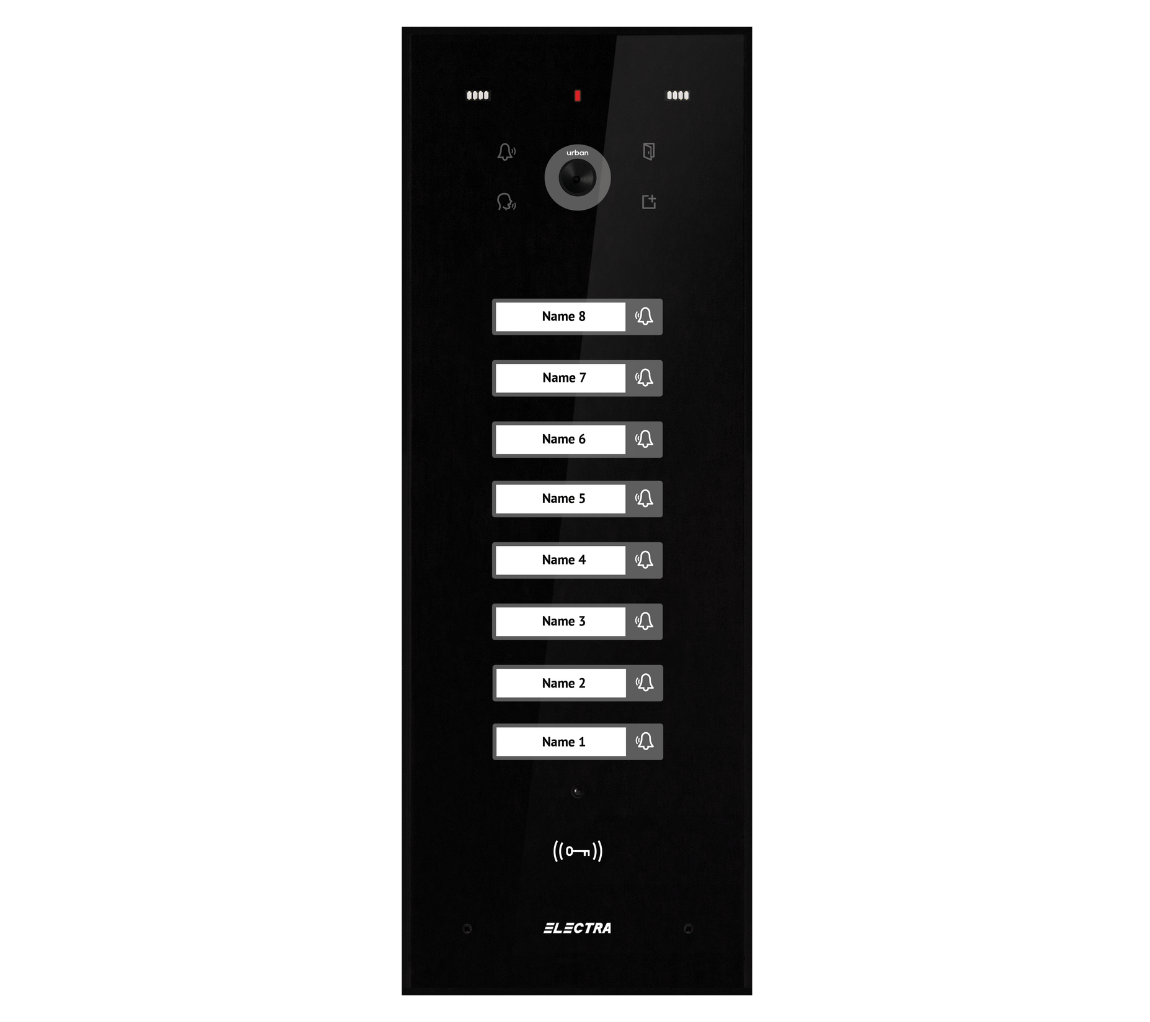 URBAN VIDEO AUßENEINHEIT – 8 FAMILIEN,  UNTERPUTZ, SCHWARZ