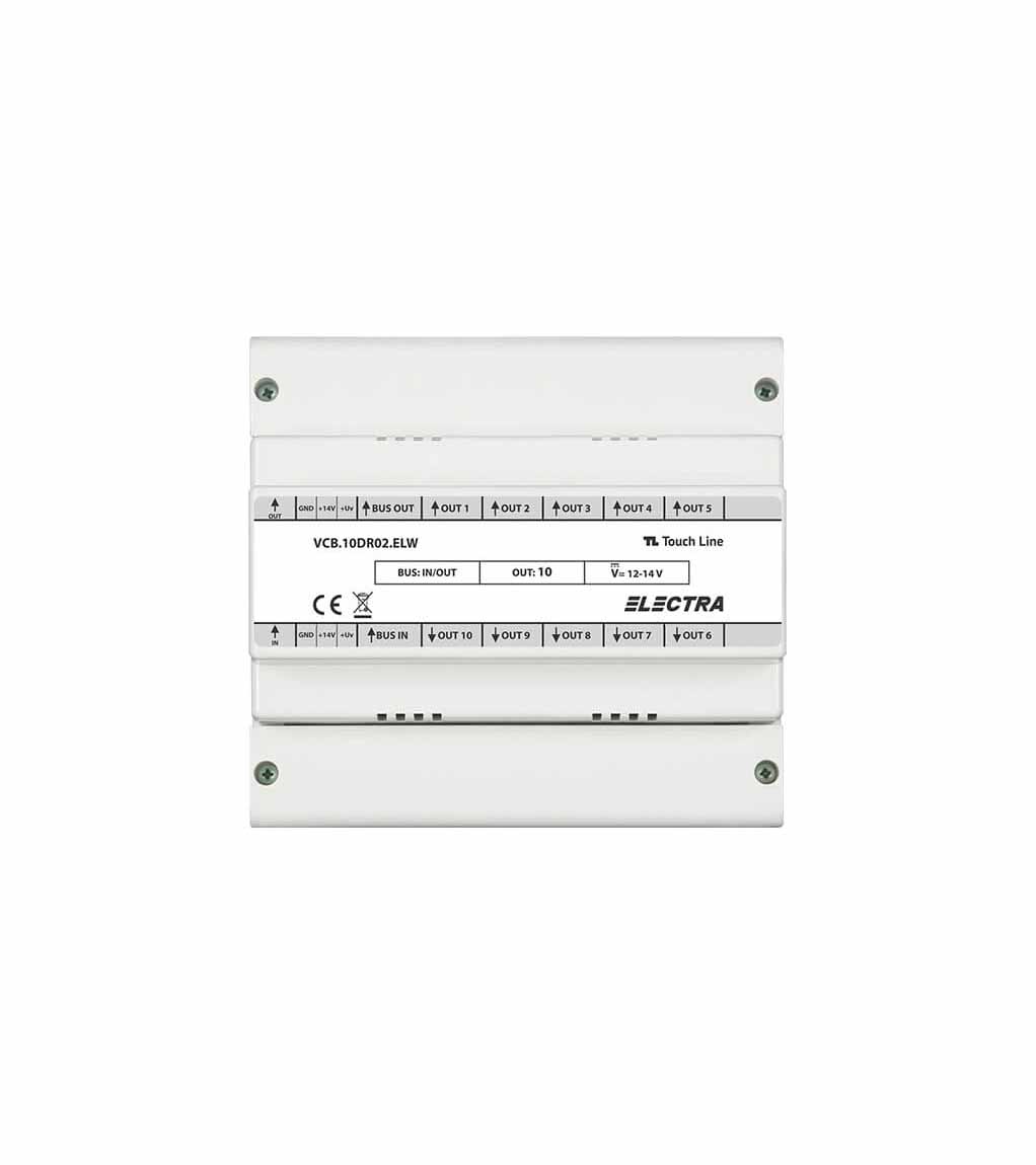 VIDEO VERBINDUNBGSBOX – 10 WOHNUNGEN - RJ45, HUTSCHIENENMONTAGE, WEIß