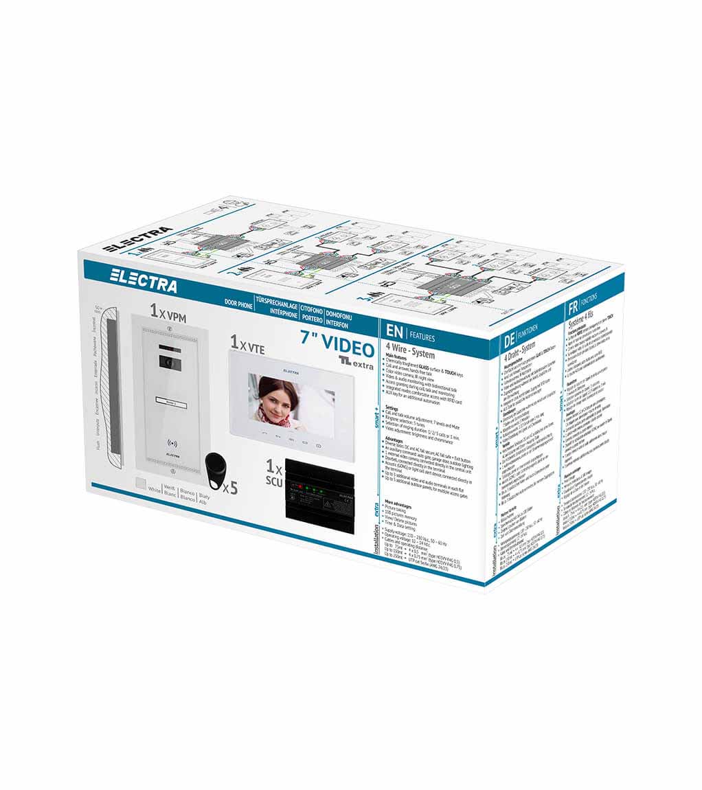 EXTRA 7” VIDEO KIT - 1 FAMILIE,  UNTERPUTZ AUßENEINHEIT, WEIß