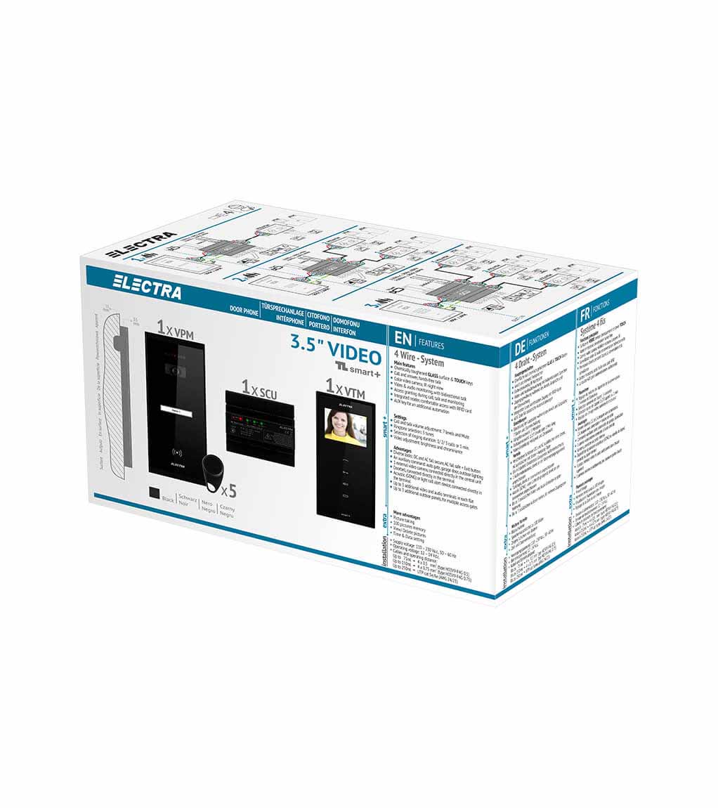 SMART+ 3.5” VIDEO KIT - 1 FAMILIE,  AUFPUTZ AUßENEINHEIT, SCHWARZ