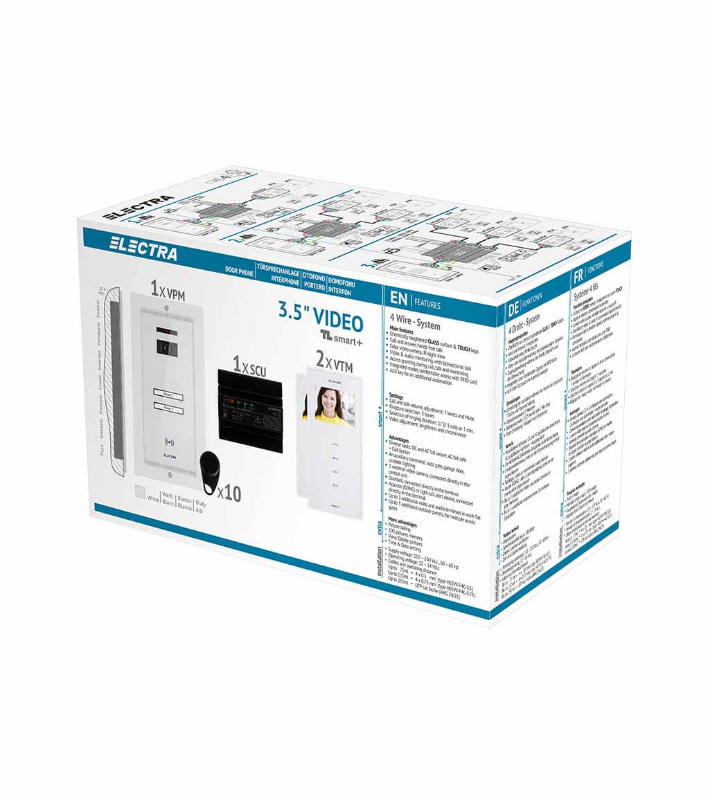 SMART+ 3.5” VIDEO KIT - 2 FAMILIEN,  UNTERPUTZ AUßENEINHEIT, WEIß