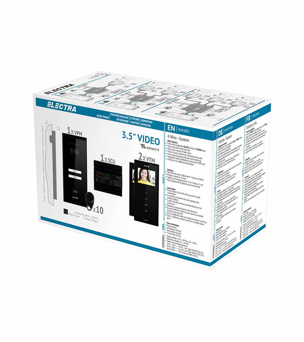 SMART+ 3.5” VIDEO KIT - 2 FAMILIEN,  AUFPUTZ AUßENEINHEIT, SCHWARZ