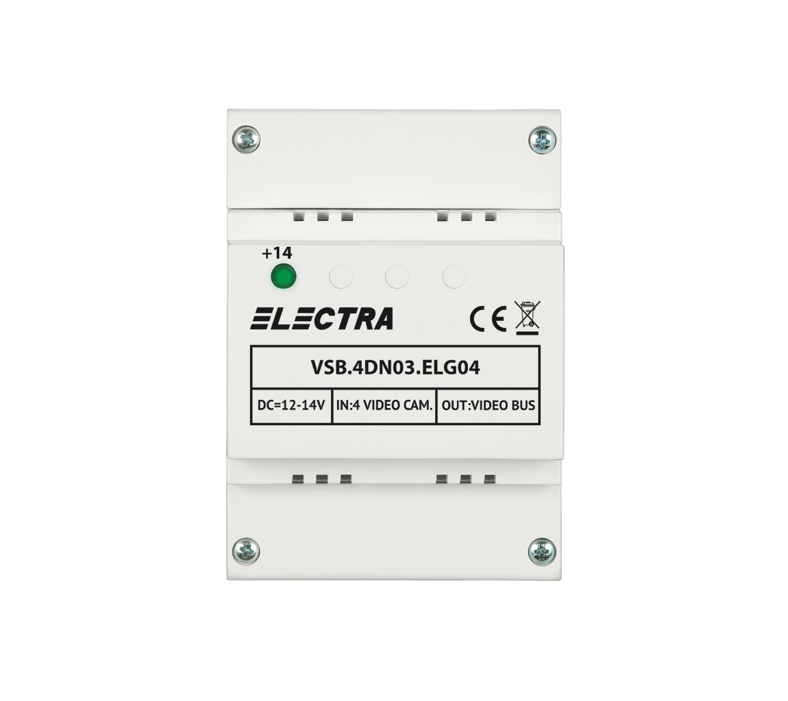 VIDEO SELEKTORBOX – 4 VIDEOKAMERAS,  HUTSCHIENENMONTAGE, DUNKELGRAU